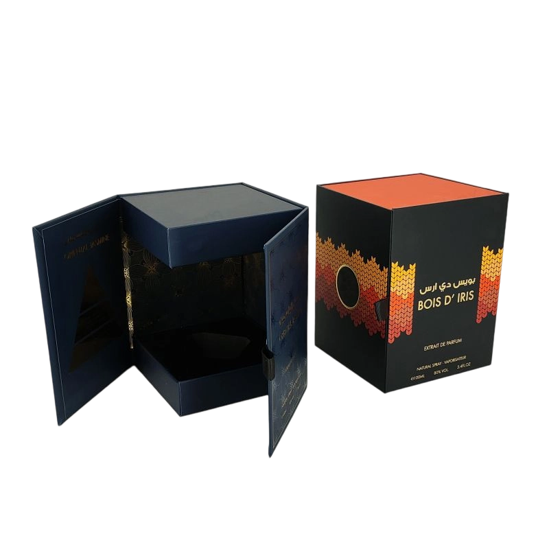 Роскошные жесткие парфюмерные коробки с собственным логотипом золотой фольги и элегантным лотком EVA HP002