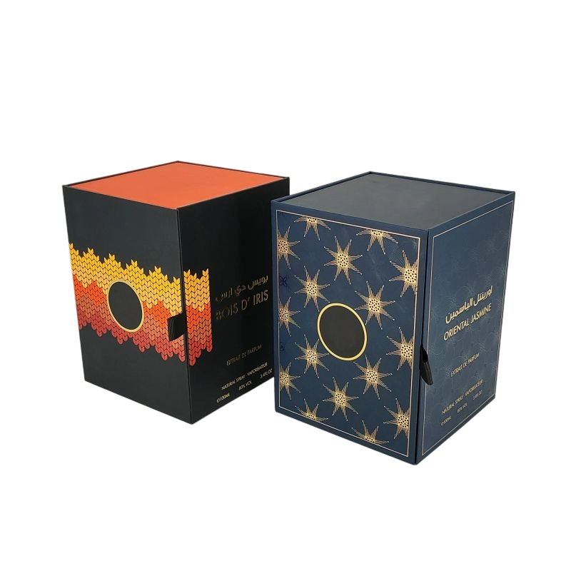 Роскошные жесткие парфюмерные коробки с собственным логотипом золотой фольги и элегантным лотком EVA HP002