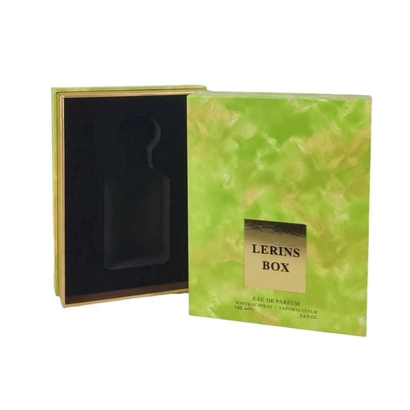 Стильная ящик для парфюмеров с золотой фольгой с подносом EVA для ароматического дисплея и жесткой крышки Base HP020