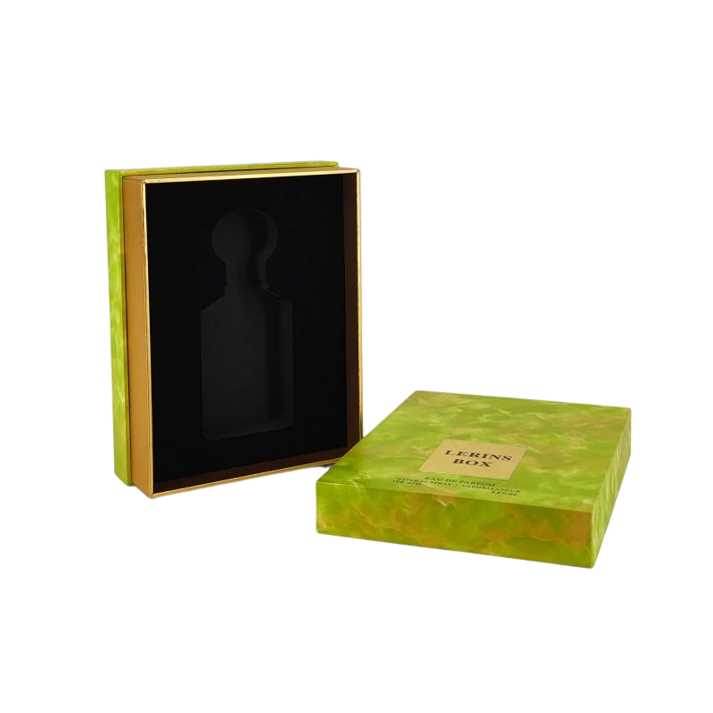 Стильная ящик для парфюмеров с золотой фольгой с подносом EVA для ароматического дисплея и жесткой крышки Base HP020