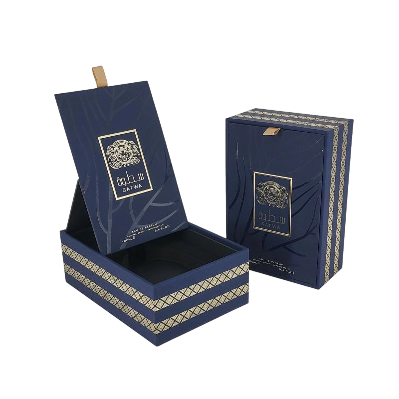 Роскошная парфюмерная коробка с индивидуальной золотой фольгой и подносом EVA для дополнительной защиты HP018