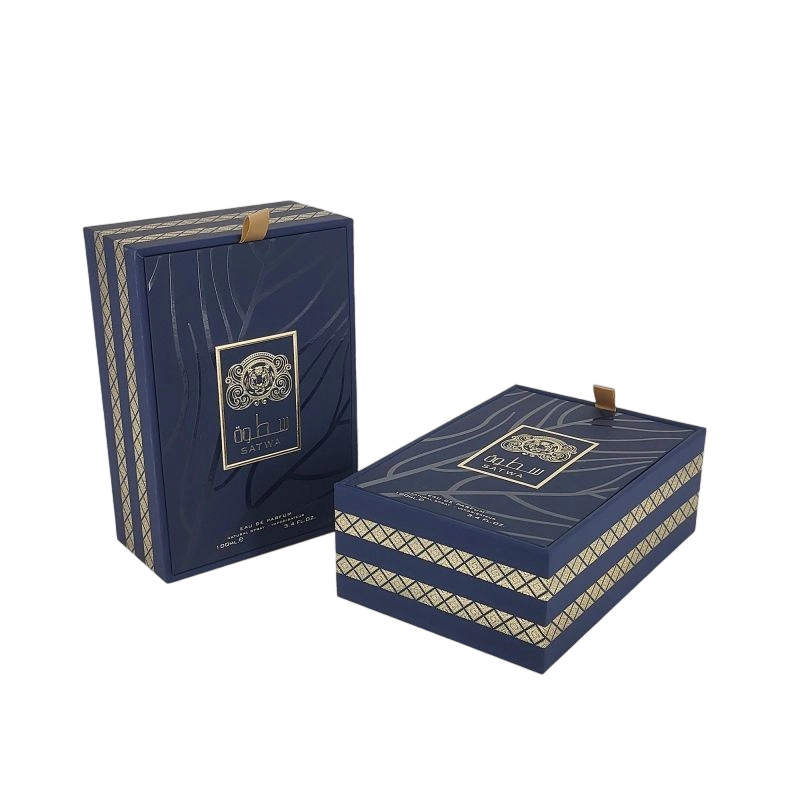 Роскошная парфюмерная коробка с индивидуальной золотой фольгой и подносом EVA для дополнительной защиты HP018