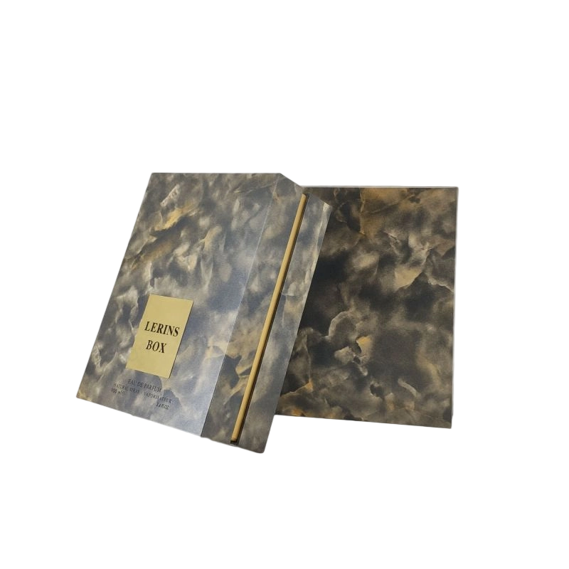 Стильная ящик для парфюмеров с золотой фольгой с подносом EVA для ароматического дисплея и жесткой крышки Base HP020