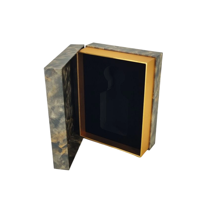 Стильная ящик для парфюмеров с золотой фольгой с подносом EVA для ароматического дисплея и жесткой крышки Base HP020